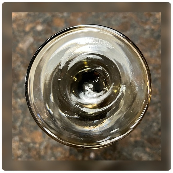 Luminarc?-Set of Four Optic Swirl Platinum Rimmed Smokey Iridescent Wine Glasses - Picture 5 of 5